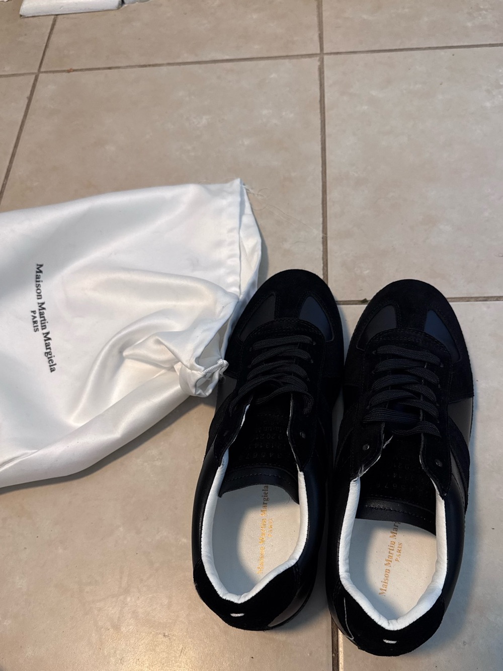 Maison Martin Margiela Men’s Black and White Low-Top Sneakers